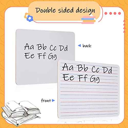 24 Pack 9"x12" Small White Board Dry Erase Board with Lines Doubled Sided White Boards for Students Mini Whiteboard Eraser Included Lined White Board Lap Board for Classroom Students Teachers Kids