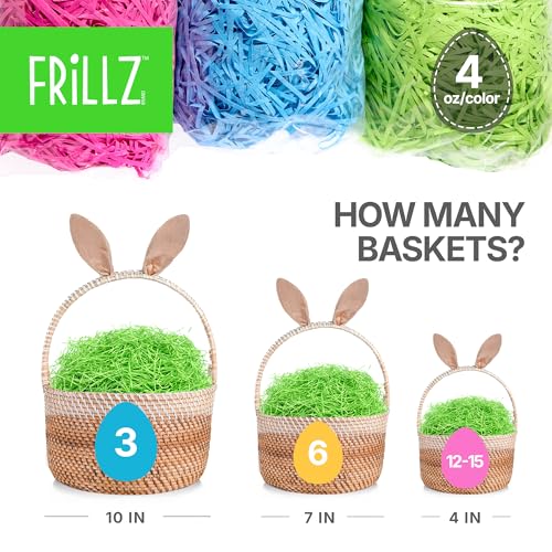 FRILLZ Paper Easter Grass Variety Pack – 12 oz (3 Colors) Realistic