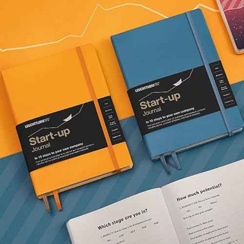 LEUCHTTURM1917 Start-up Journal, Hardcover, 294 Numbered Pages, Stone Blue (363844)