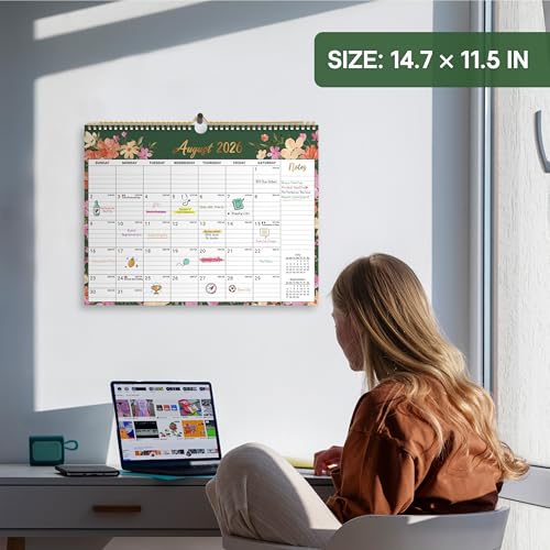Taja Floral 2026-2027 21-Month Wall Calendar April to December 2027, 14.7x11.5 Inches