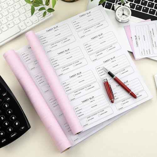 3200 Pcs Tardy Slip Book with Carbonless Duplicates Tardy Slips Per Book Easy Removal Tear Carbonless Form Register Copy Notebook for School Recording Student Late Arrivals