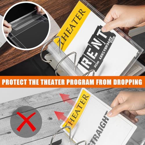 tutata 3 inch Binder with Sleeevs, for Broadway and Theatre Program, Theater Program Holder with Cover, 40 Sleeves, Fits 5.5 ¡¿ 8.5 Programs from Mid 1980s to Modern