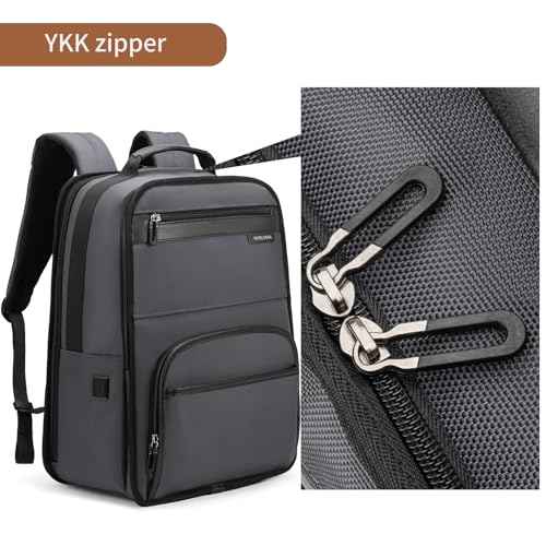 NOBLEMAN 20L Best Work Backpack Men, 1680D Fabric Heavy Duty Scratch Resistant Professional Business Office Laptop Backpack with USB Charging Port, Dry Wet Separation Backpacks 16 Inch Laptop (Gray)