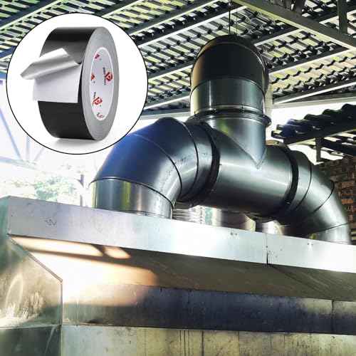 BOMEI PACK Black Aluminum Tape, 12 Inch x 165 Feet, HVAC Sealing & Patching, Pipe & Metal Repair, Waterproof & Temperature Resistant