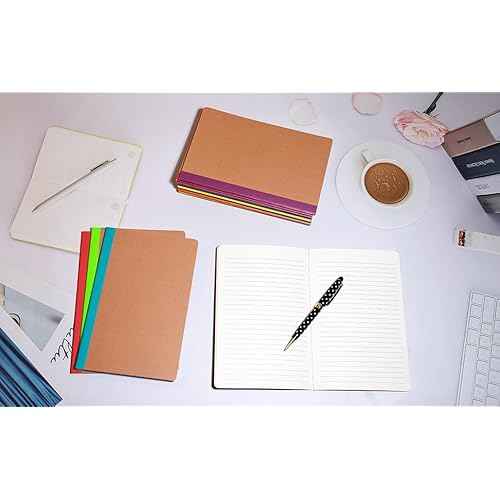 48 Pack A5 Kraft Notebook,Lines Pages - 60 Pages (30 Sheets), Wide Ruled,8.3¡±x 5.5¡± Small Kraft Notebook