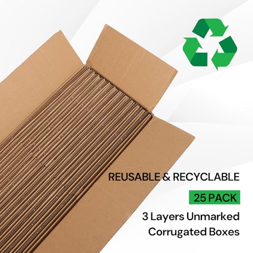Rempry Brown 25 Pack 8x8x6 Shipping Boxes - Small Corrugated Cardboard for Mailing & Packaging