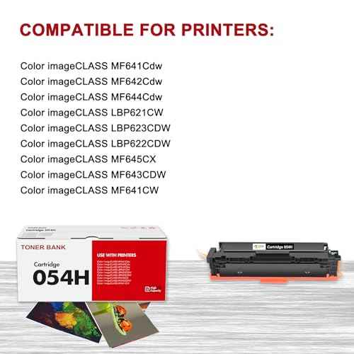 Toner Bank Compatible Toner Cartridge Replacement for Canon 054H 054 Black CRG054H Color ImageCLASS MF644Cdw MF642Cdw LBP622Cdw MF641Cw MF644 MF642 Printer Ink 2-Pack