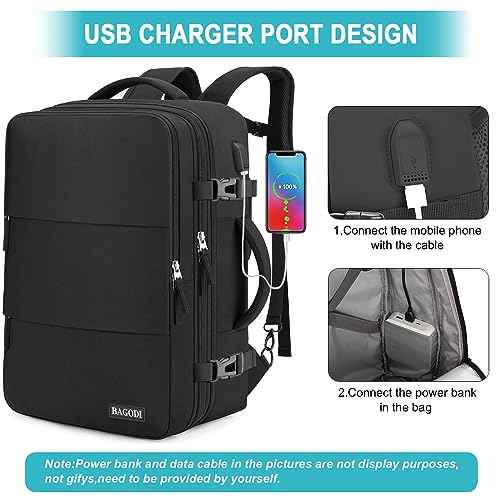 Carry On Backpack, 42L Flight Approved Travel Backpack for Men Women,Airline Approved Gym Backpack Waterproof Business Laptop Daypack Laptop Backpack,Casual Daypack for Business Weekend Hiking