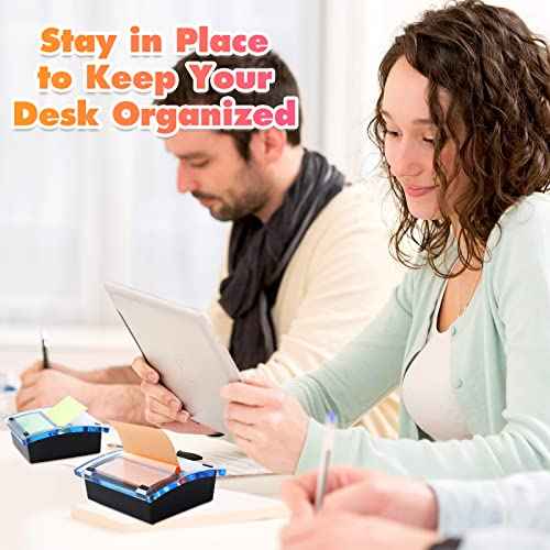 Mimorou 6 Pcs Pop Up Note Dispenser Sticky Note Holder Dispenser Posted Holder Container Black Base Transparent Top for 3 x 3 Inch Sticky School Office Home