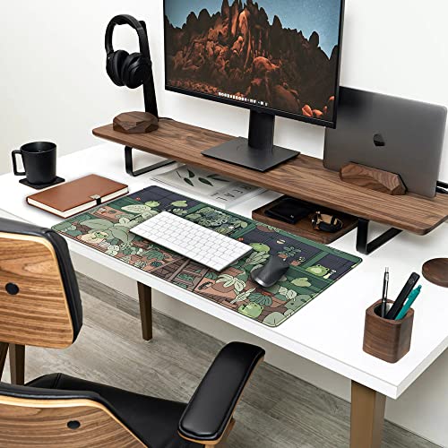 Mechanical Cattle Green Bean Frog Mouse Pad Large Desk Mat for Gaming & Office