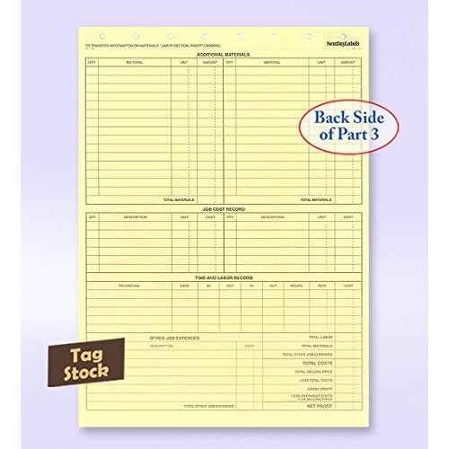NextDayLabels - Landscaping Work Order Form/Invoice/Billing Sheets, 3 Part Carbonless (100 Sets) Letter Size Forms
