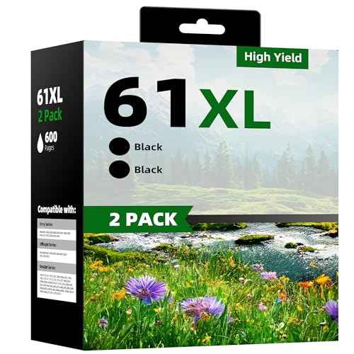 61XL Printer Ink Deskjet Fit for Envy 4500 5530 4502 Officejet 4630 4635 Deskjet 1000 1010 1512 Printer