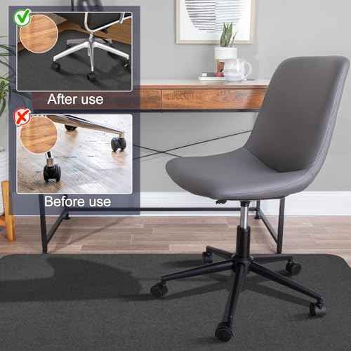 Office Chair Mat for Hardwood Floor - Anti-Slip Floor Protector, Desk Chair Mat, Low-Pile Rug, Gaming Rolling Chair Mat£¬Multi-Purpose Floor Protector for Office Chair (Dark Grey, 36X55 in)