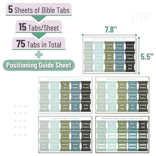 Mr. Pen- Bible Tabs, 75 Tabs, Frozen Lake Theme, Laminated Bible Tabs for Women and Men, Bible Tabs for Study Bible, Bible Index Tabs, Bible Book Tabs, Bible Labels Tabs, Mr Pen Bible Tabs