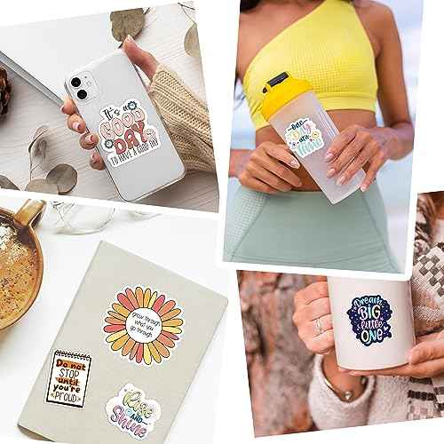 200PCS Affirmation Stickers, Holographic Motivational Sticker Pack, Positive Journal Encouraging Shiny Quotes for Kids, Teachers, Classroom, Waterproof Scrapbook Supplies (200)