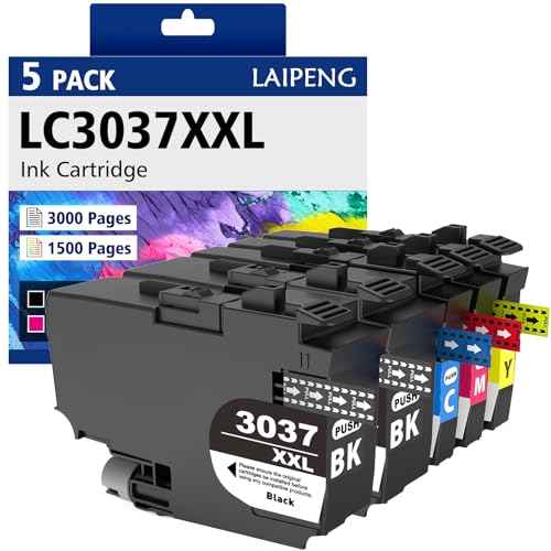 LC3037XXL Ink Cartridges Replacement for Brother LC3037 LC3039 3037XXL 3039XXL Ink Cartridge for Brother MFC-J5845DW MFC-J6545DW MFC-J6945DW MFC-J5945DW Printer (5-Pack, 2BK/C/M/Y)