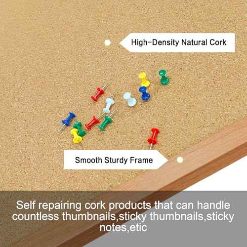 Cork Bulletin Board for Wall - 36¡± x 24¡± Bulletin Board Wall Mounted Wood Frame Message Board pin Board for School,Office and Home