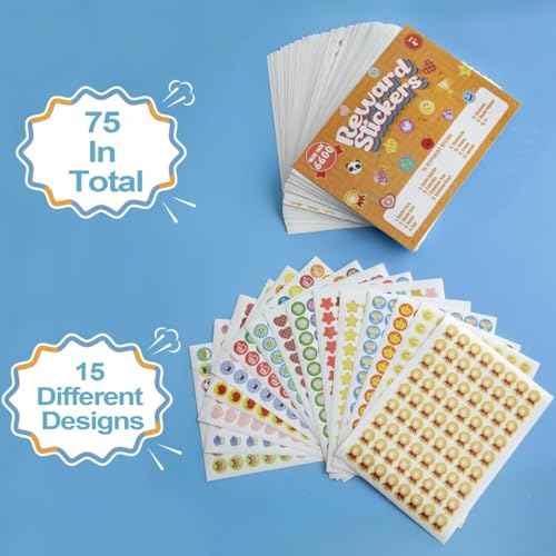 Student Reward Stickers£¬Teacher Essentials, Teacher Supplies£¬6600PCS Incentive Stickers£¬75 Sheets of 15 Different Incentive Stickers£¬Star Stickers, Star Shaped Stickers (Coloration-1)