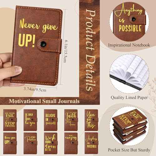 30 Sets Christmas Employee Appreciation Gifts Bulk Inspirational Leather Journal Notebooks with Bamboo Pens Thank You Gifts for Teacher Nurse Coworker Team Staff (Brown)