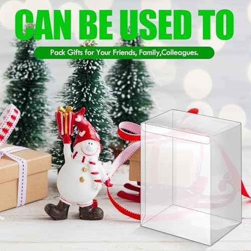Hoteam 48 Pack Protectors Case Compatible with 4 Inch Vinyl Figures Crystal Clear Protectors Plastic Heavy Duty Display Box Foldable Case with Protective Film Locking Tab (48 Pieces)