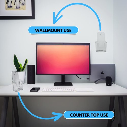 1InTheOffice Acrylic Brochure Holder 4 Pack - Clear, Modern, Portable - Holds Brochures, Flyers, Booklets Up to 4 Inches Wide - Transparent, Home Office