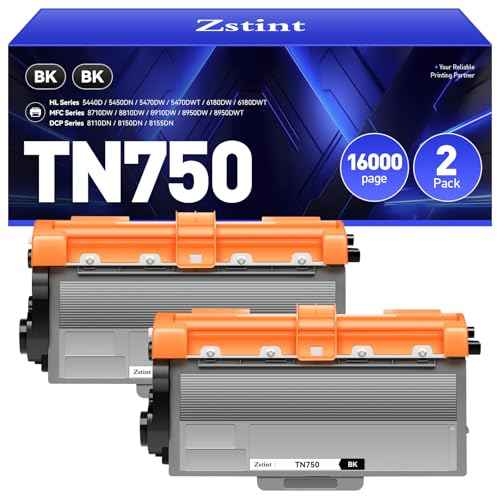 TN750 Toner Cartridge Black 2-Pack Replacement for Brother TN-750 TN720 TN-720 Toner Compatible with Brother HL-5450DN HL-5470DW HL-6180DW MFC-8710DW MFC-8910DW MFC-8950DW DCP-8150DN Laser Printer Ink