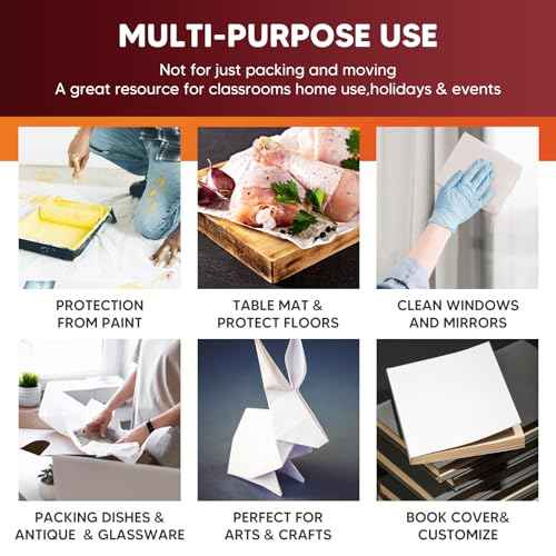 15" x 12" Packing Paper Sheets for Moving Supplies, Newsprint Paper for Moving Boxes, Wrapping Paper for Moving, Shipping, Packaging, Small Packing Box, Dishes Glasses Box Filler Materials 80 Sheets