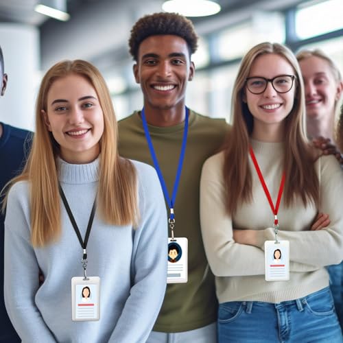 500 Pack Bulk Lanyards for ID Name Badges Holder Flat Lanyards with Hook Clip Swivel for Office School Accessories (Classic Colors)