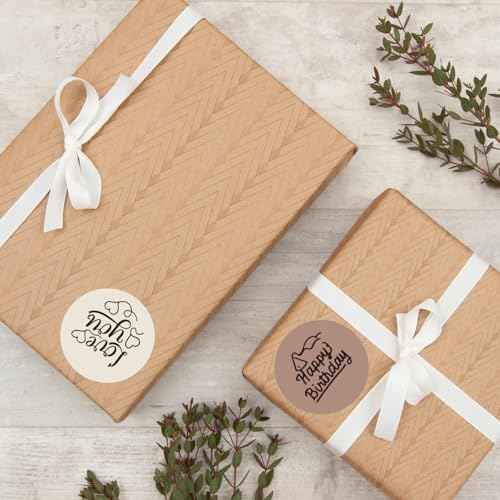 2 Inch Beige Gradient Round Thermal Label Printer Stickers, Self-Adhesive Direct Labels for DIY Logo Design, Name Tag (500 Labels/1 Roll)