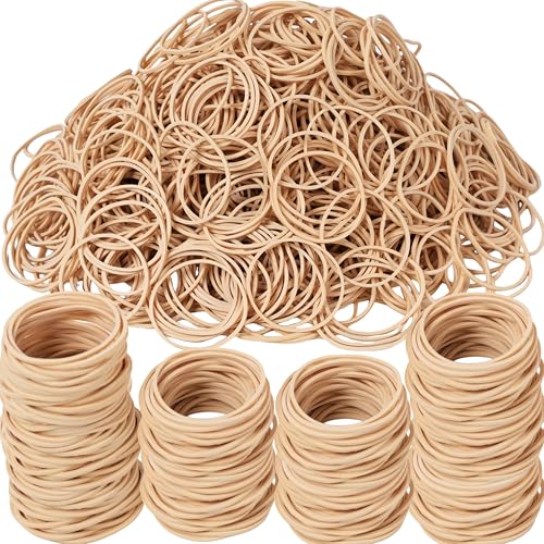 Office Rubber Bands 800 Pcs Size 16 – Beech/Beige Non-Slip Bundling