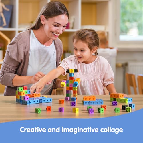 TommyHome 301PCS Math Linking Cubes Set with Storage Box – Preschool Educational Building Blocks for Kids, Counting, Pattern & Math Skills