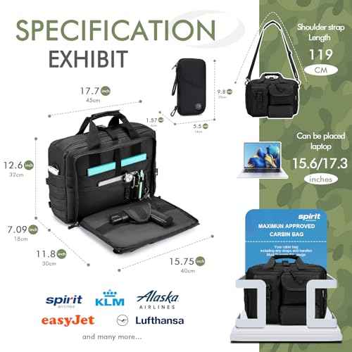 Tactical Messenger Bag for Men Multifunctional Tactical Briefcase Men's Military Laptop Work Bag for Business Teacher