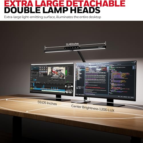 Honeywell Eye-Caring 1200LM LED Desk Lamp with Touch Control - Black Base