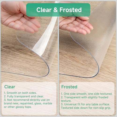 NATRKE Clear Desk Mat 35.4x19.7 Inch Large Transparent Computer Desk Pad Waterproof PVC Office Protector