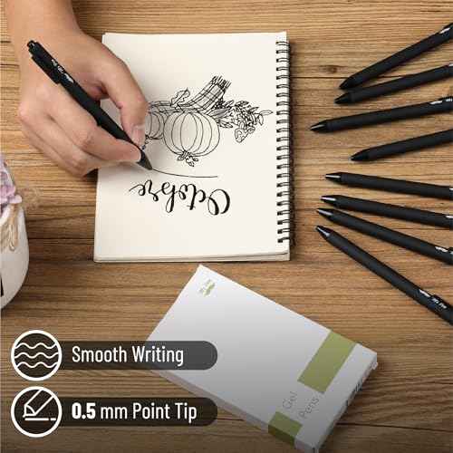 Mr. Pen- Retractable Gel Pens, 8 Pack, Black Ink Gel Pens, Fine Point 0.5mm, Retractable Pens