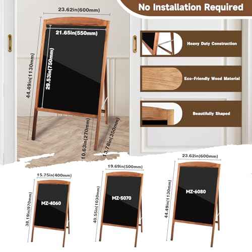 Hosim LED Message Writing Board 24"x16", Standing A-Frame Wooden LED Message Sign Board Illuminated Erasable Neon Restaurant Menu Sign, 8 Colors Markers & 16 Lighting Colors Flashing DIY Chalkboard