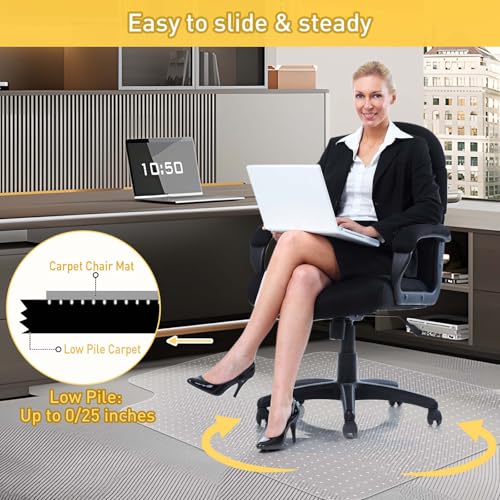 PHOUZIN Heavy-Duty 36x48 Office Chair Mat for Carpet with Cleats