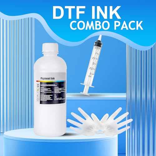 LCL Premium DTF White Ink 1000ML-DTF Transfer Ink for PET Film Refill for DTF Printers ET-8550 XP-15000 L1800 L805 R1390 R2400 Heat Transfer Printing Direct to Film (1000ml x 1 White)