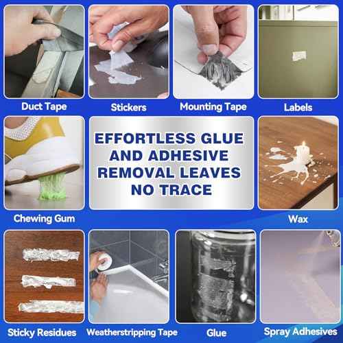 Adhesive Remover, Powerful Sticker Remover Spray with Scraper, Glue Remover for Car, Windows, Glass, Plastic, Sticky Stuff Remover Rapidly Removes Sticker, Tape, Labels Remover and Car Sticker Remover