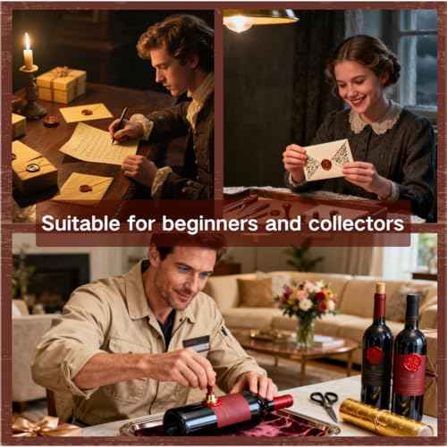 xxxHOLIC Sealing Wax, 24 Colors 360 Pcs Starter Set with Melting Spoon & 10 Tea Lights, Wax for Stamp Seals, Invitations, Journal, DIY Gift for Stationery Lovers (Simple kit, 360)
