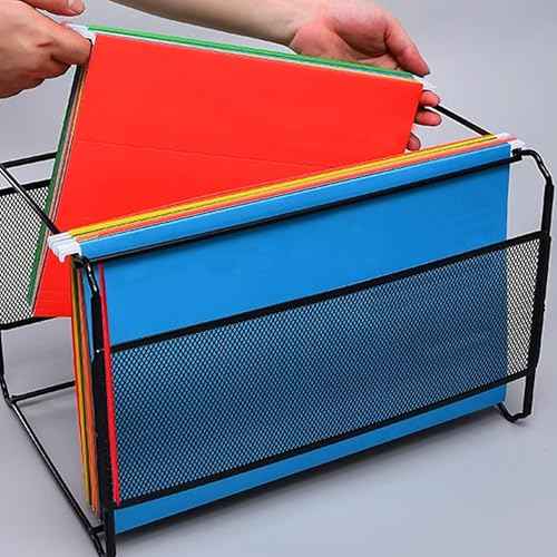 25 Packs Hanging File Folders,Black Letter Size File Folder,Designed for Bulky Files,Filing Cabinet,1/5 Adjustable Tabs for Office,School,Home