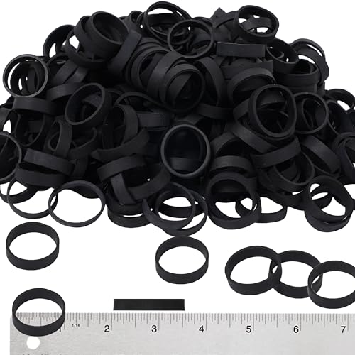 HAIDIBAO Rubber Bands 150pcs 1.5in Black Elastic Bands for Cords & Cables