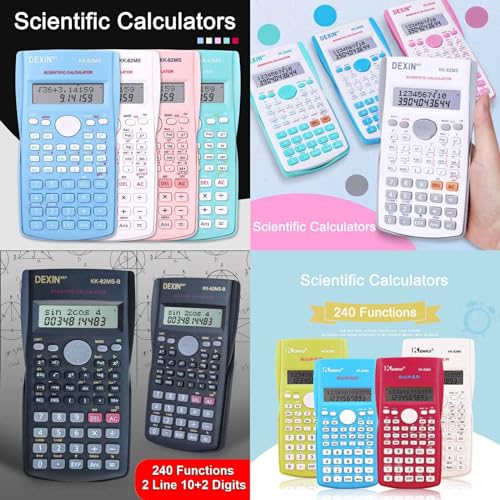 PUNGLTD Scientific Calculator Desktop White 240 Functions 2-Line Display for Students