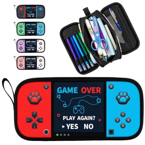Easozoom Red & Blue Game Controller Pencil Case - Large Capacity Travel Organizer for Kids & Teens