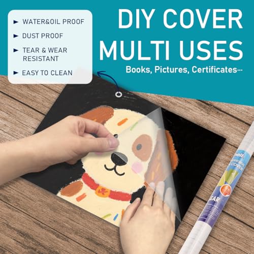Chell 2 Pack Clear Contact Paper Self Adhesive Book Cover 17.5in x 5ft — Protects & Waterproofs Books