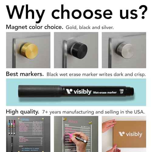 Magnetic Acrylic Chore Chart for Fridge, Includes 4 magnetic wet-erase markers for Refrigerator, 9" X 12". Put those kids to work!