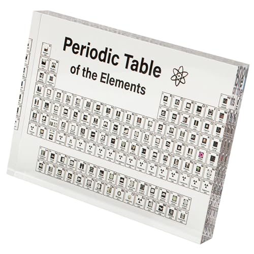 Srliya Real Elements Periodic Table Acrylic Display – Portable Classroom Chemistry Kit