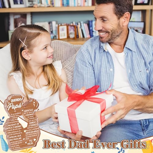 Yopyame Papá Gift for Dad from Daughter - Heartwarming Father Daughter Embracing Acrylic Plaque Sign - Best Dad Ever Keepsake - Papá Version