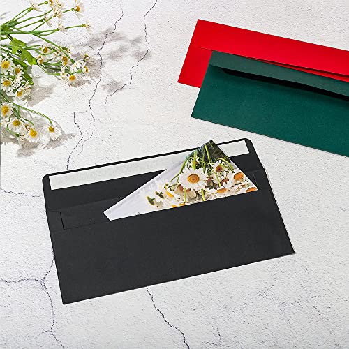 Wishop 100 Pack Colorful #10 Business Envelopes Red 4.13 x 9.49 Inches