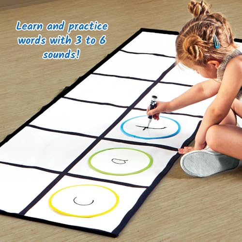 hand2mind Elkonin Box Floor Mat Activity Set, Phonemic Awareness, Phonics Games, Science of Reading Classroom Materials, Toddler Gross Motor Toys, Kids Active Play, Preschool Learning Activities